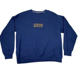 Sweatshirt With Yellow "My Password Is The Last 8 Digits Of Pi" Large Geek